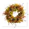32" Hydrangea, Ranunculus & Maple Leaf Autumn Artificial Wreath